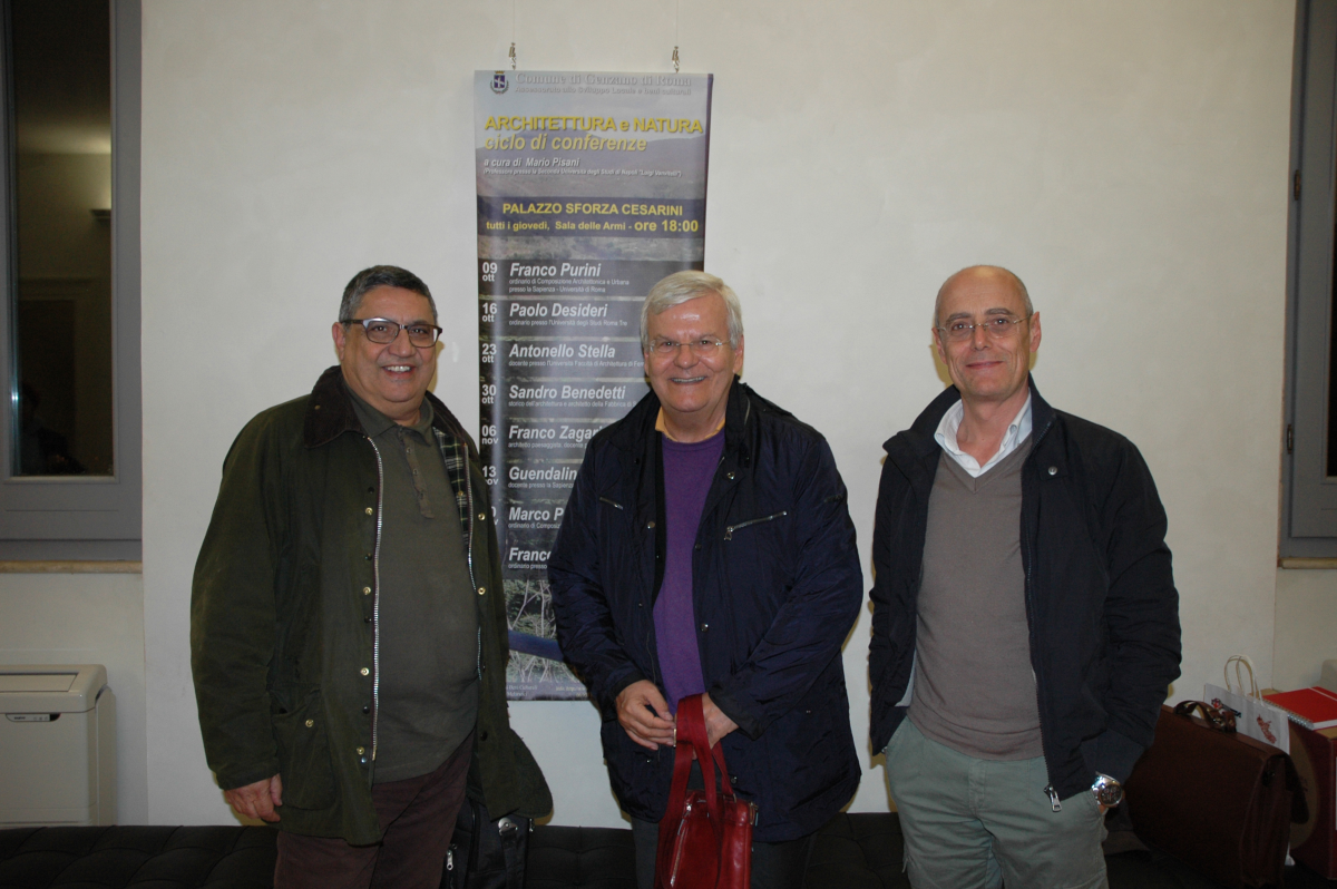 con Mario Pisani e Fraco Zagari a Palazzo Sforza Cesarini a Genzano